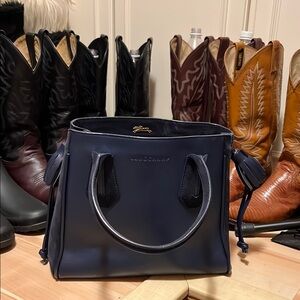 Longchamp Navy blue Leather & Suede Penelope Bag